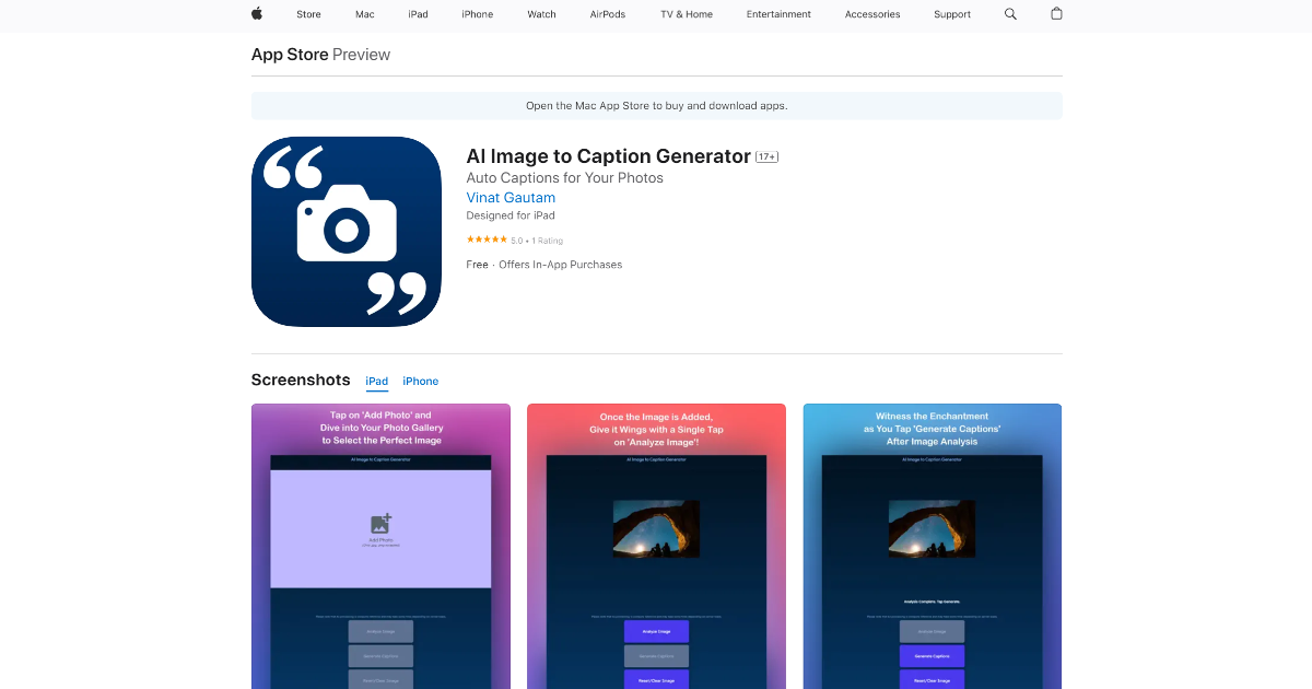 AI Image to Caption Generator screenshot 1