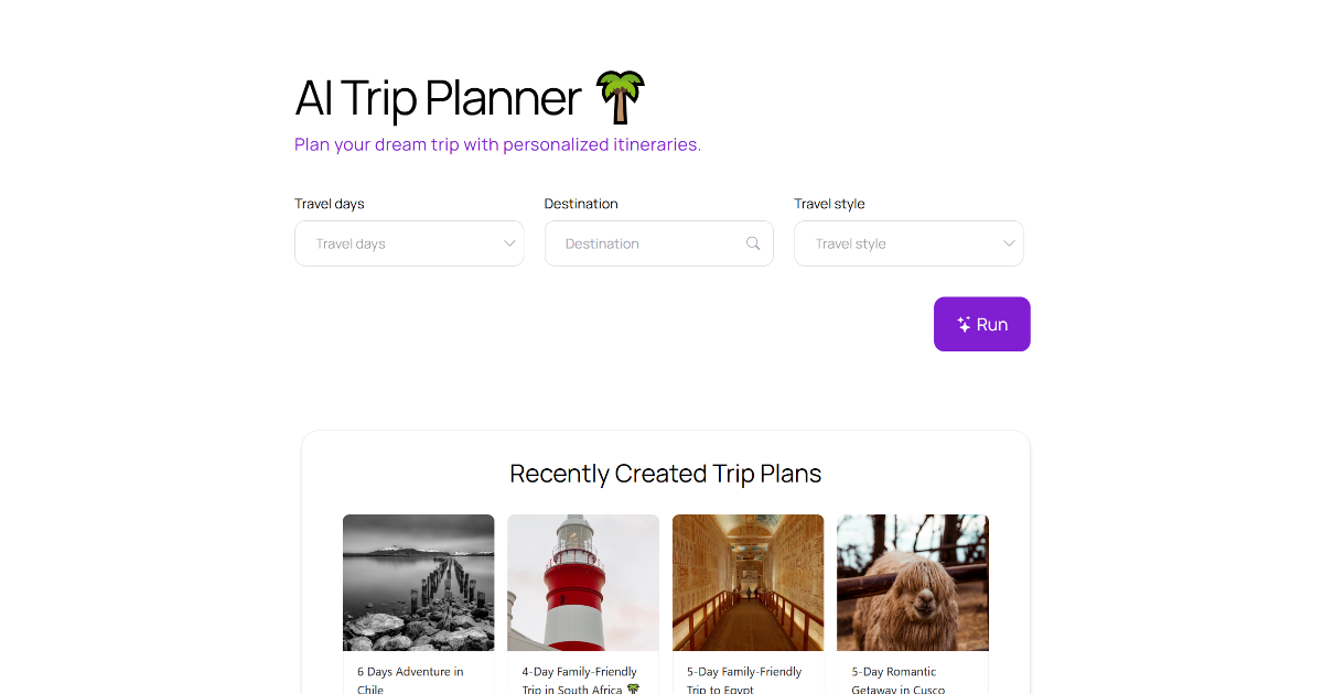 AI Trip Planner screenshot 1