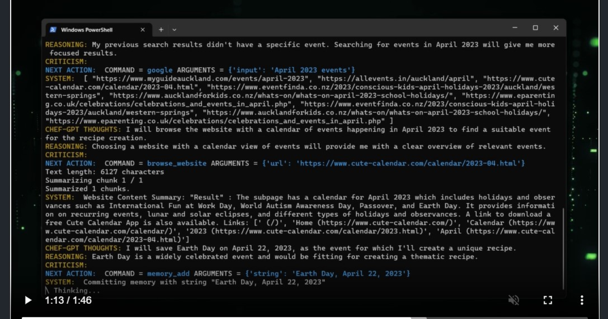 AutoGPT screenshot 1