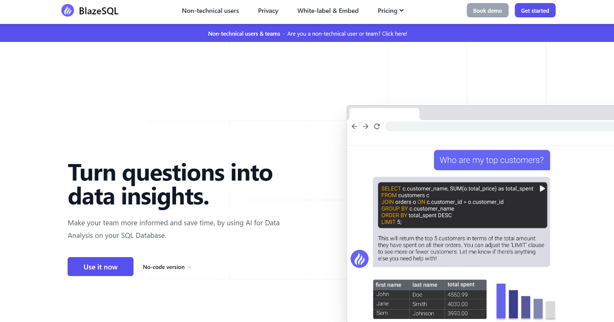 Blaze SQL screenshot 1