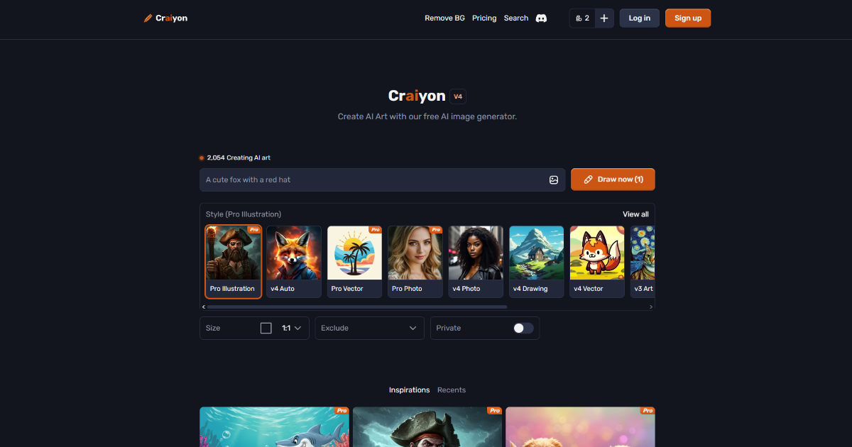 Craiyon screenshot 1