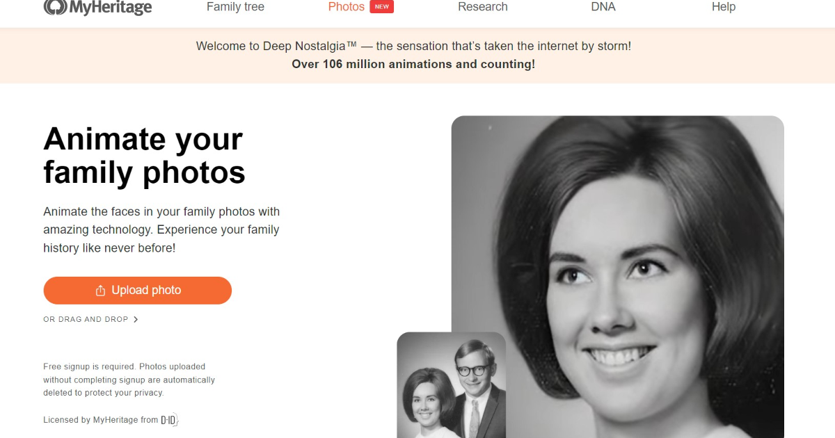 Deep Nostalgia screenshot 1