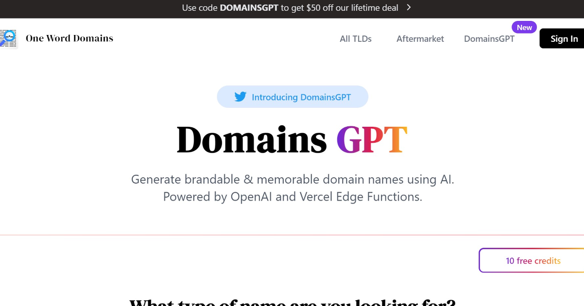 DomainsGPT screenshot 1