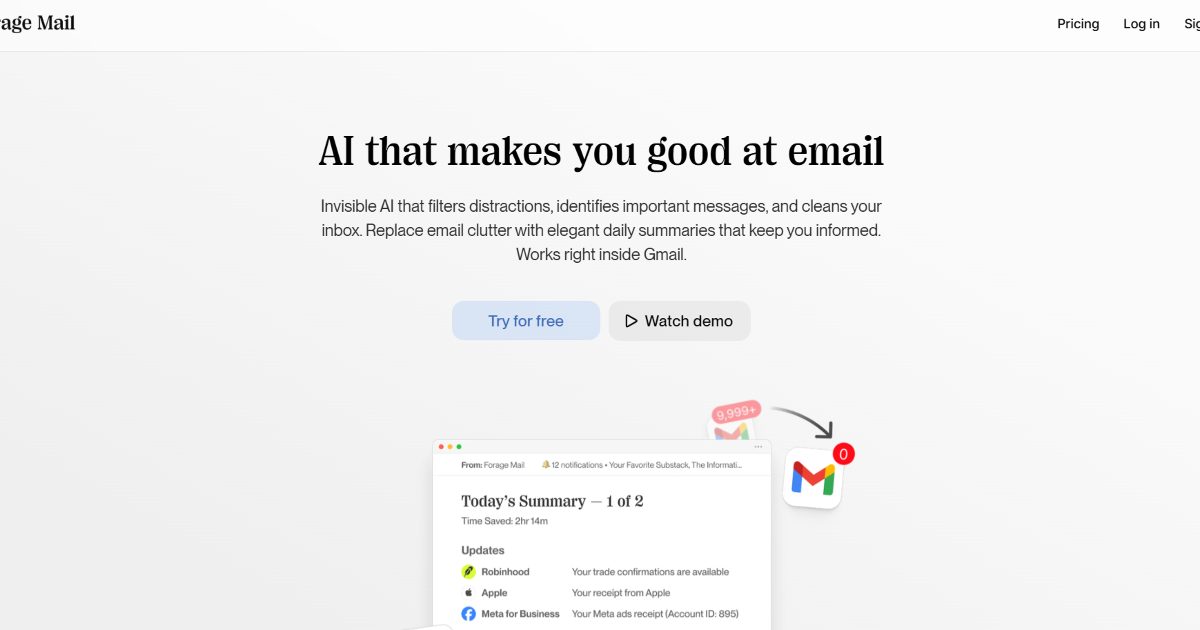 Forage Mail screenshot 1