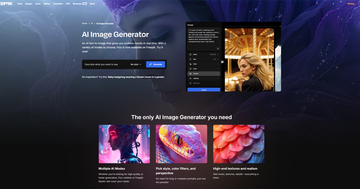 Freepik AI Image Generator screenshot 1