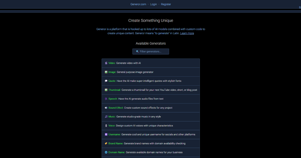 Generor screenshot 1