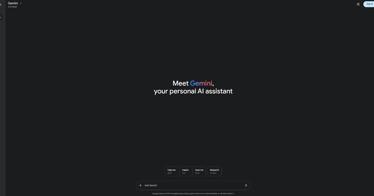 Google Gemini screenshot 1