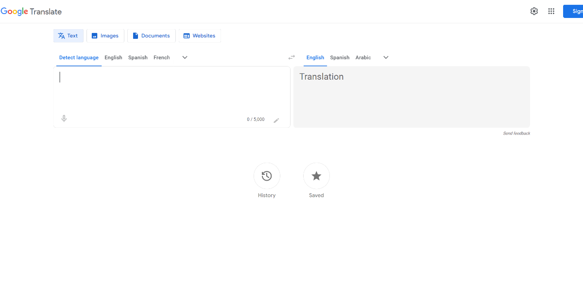 Google Translate screenshot 1