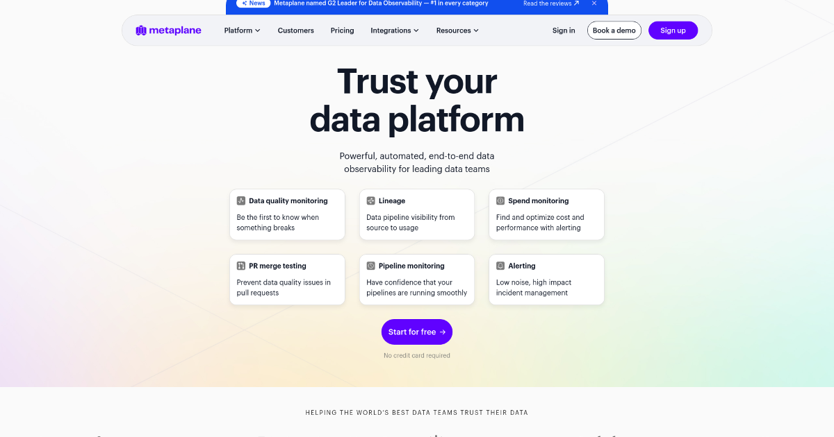 Metaplane screenshot 1