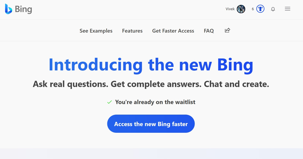 Microsoft Bing screenshot 1