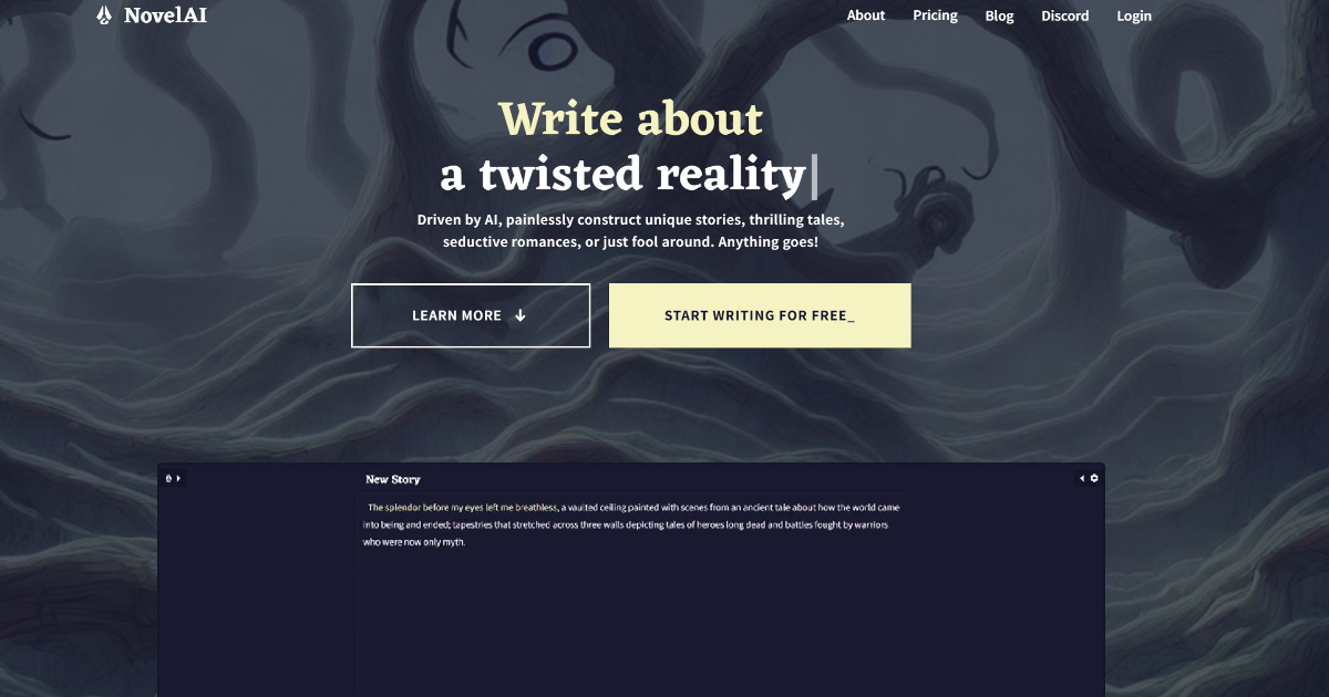 NovelAI screenshot 1