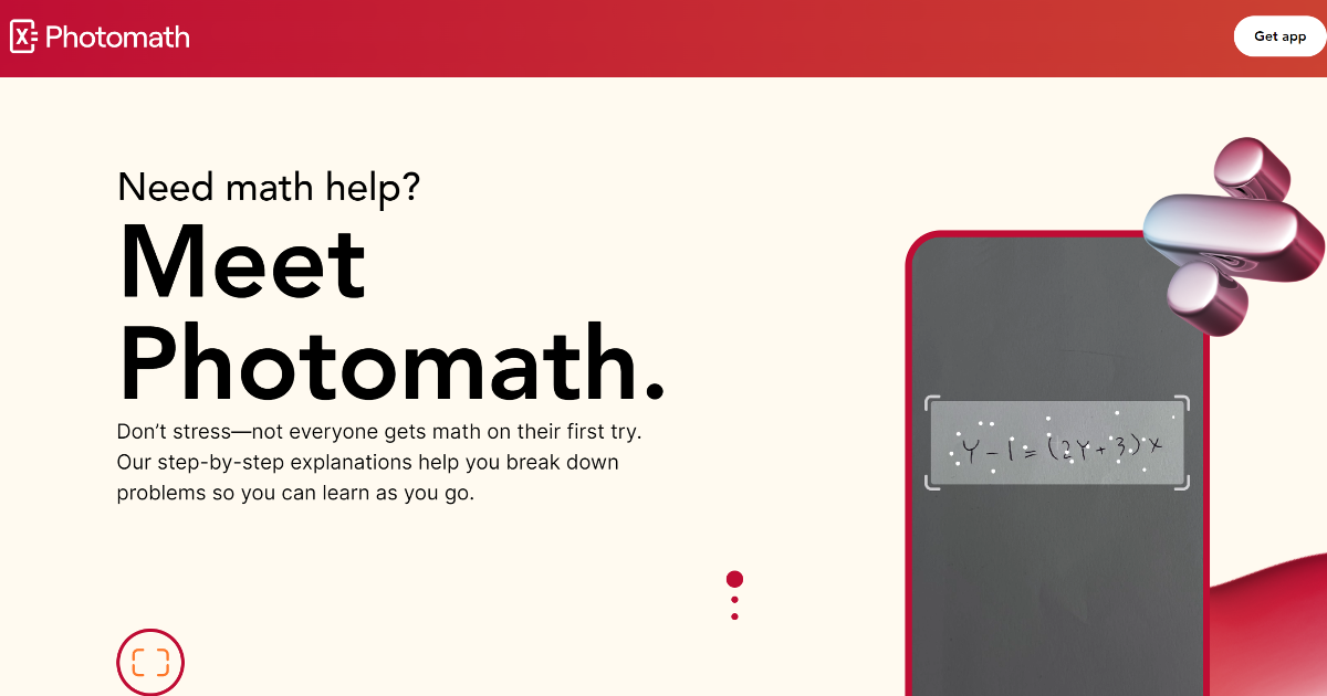 Photomath screenshot 1