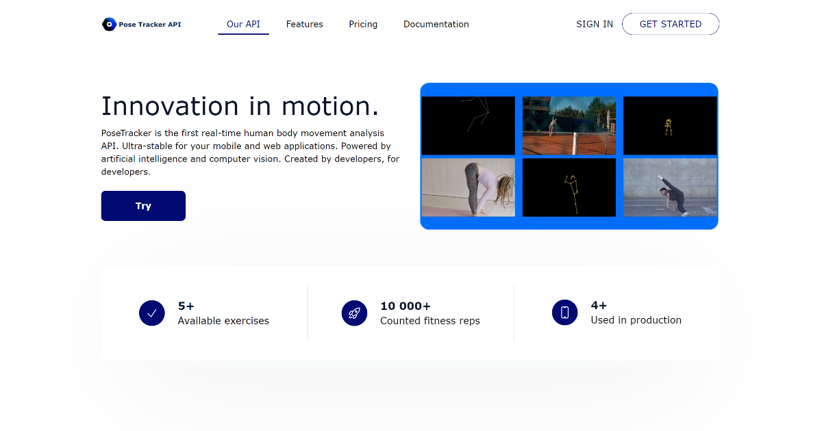 PoseTracker API screenshot 1