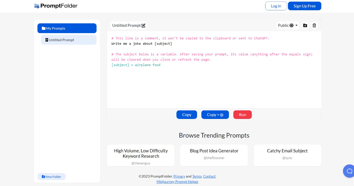 PromptFolder screenshot 1