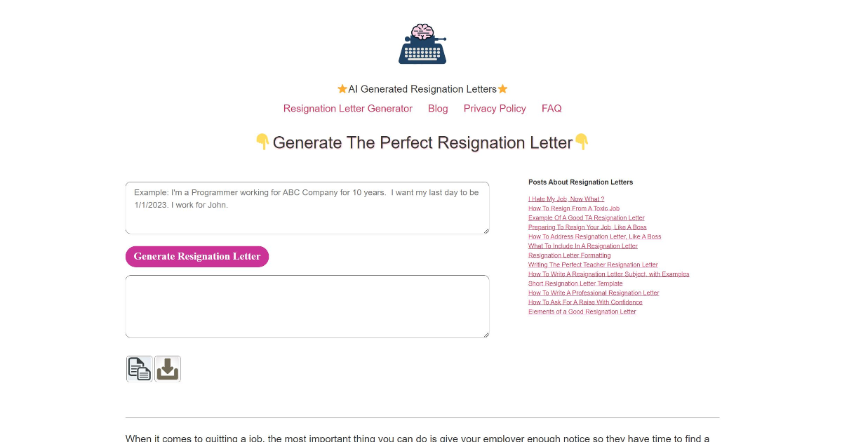 Resign.ai screenshot 1