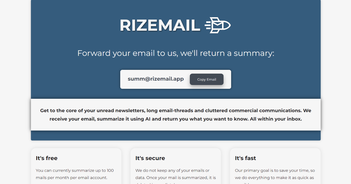 Rizemail screenshot 1