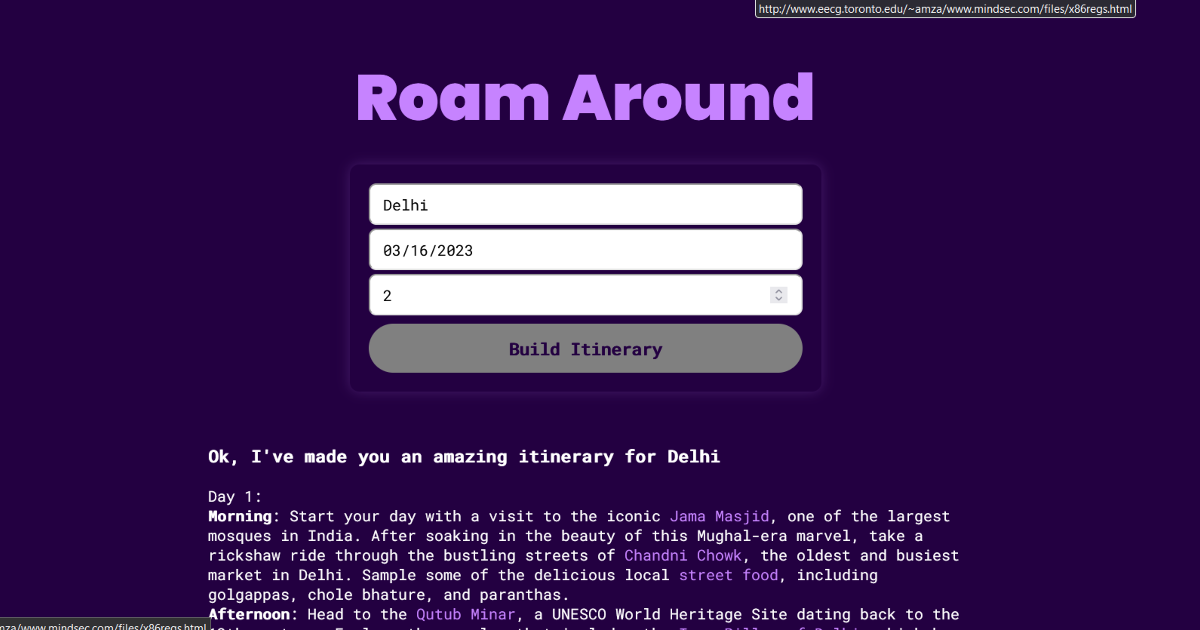 Roamaround screenshot 1