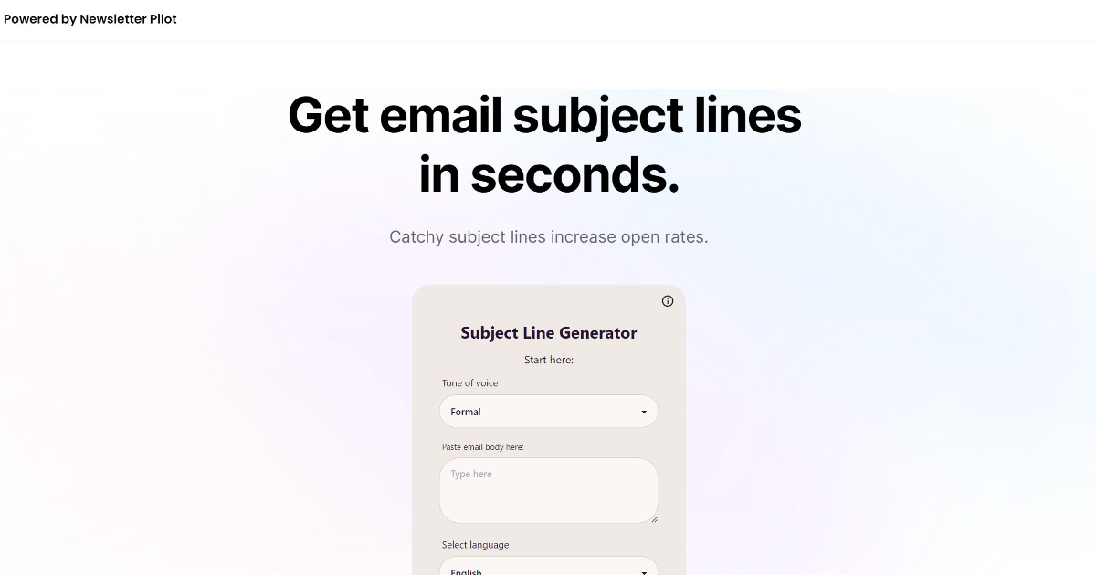 Subject Line Generator screenshot 1