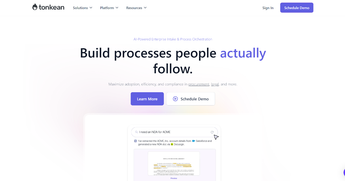 Tonkean screenshot 1