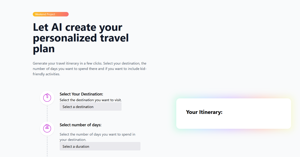 Travel Plan AI screenshot 1