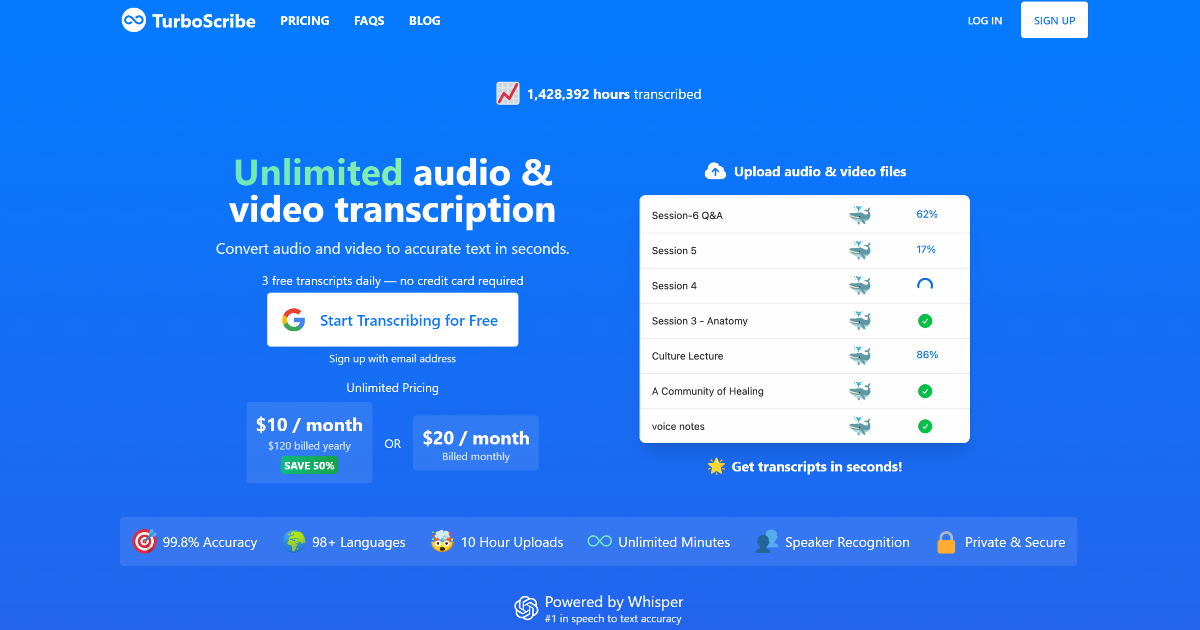 TurboScribe screenshot 1