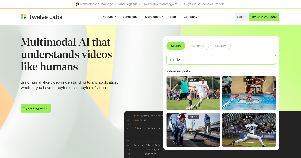 Twelve Labs screenshot 1