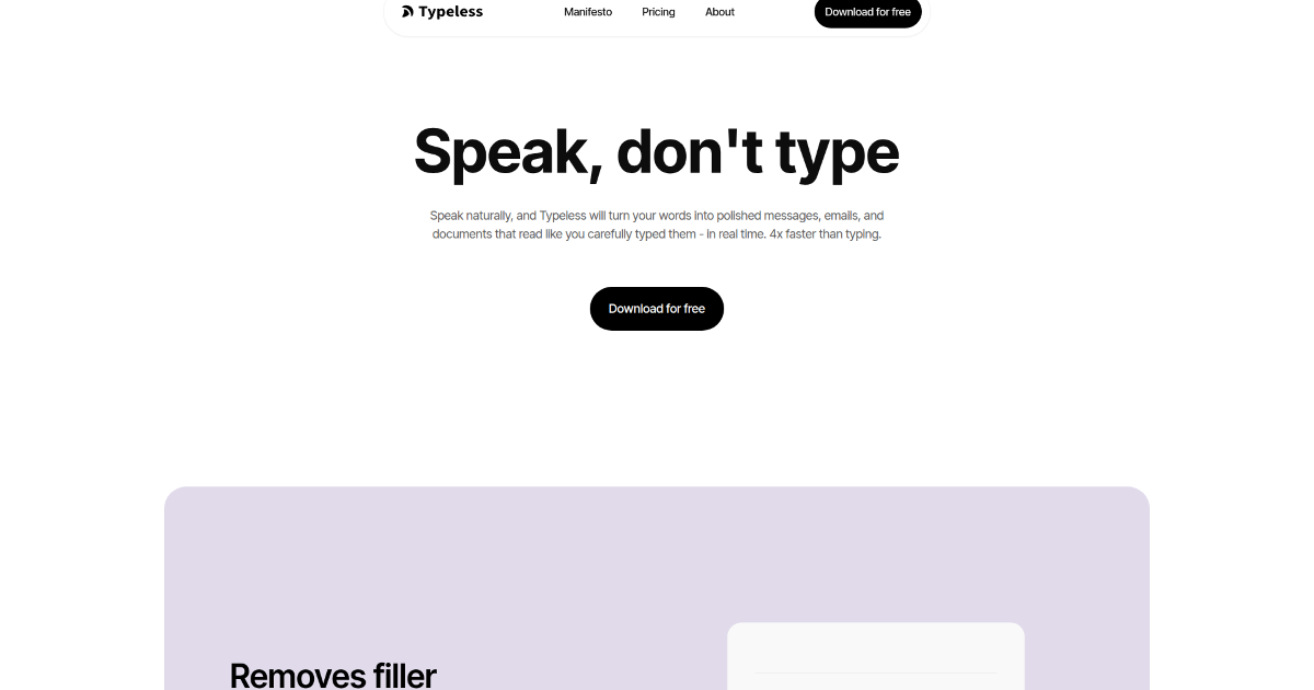 Typeless screenshot 1