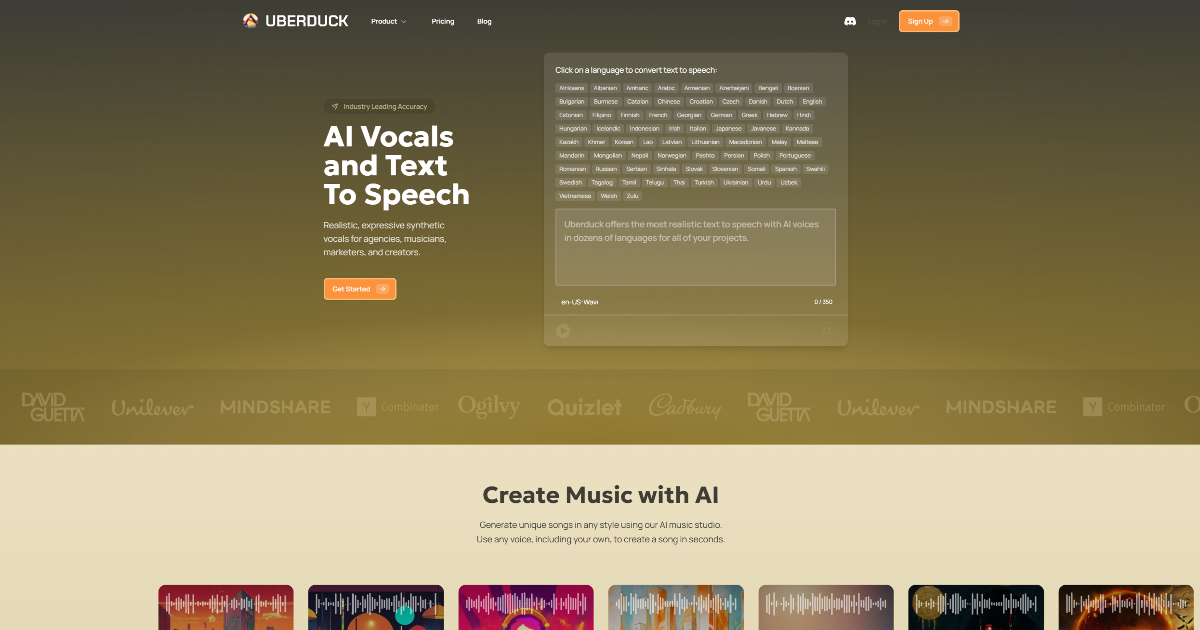 Uberduck screenshot 1