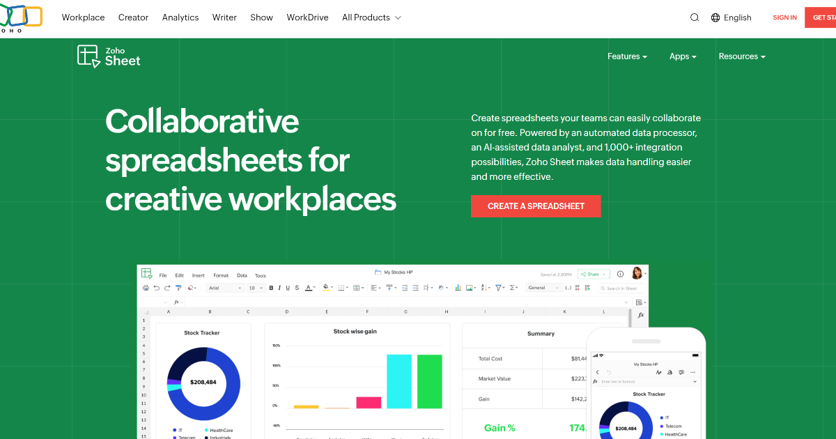 Zoho Sheet screenshot 1